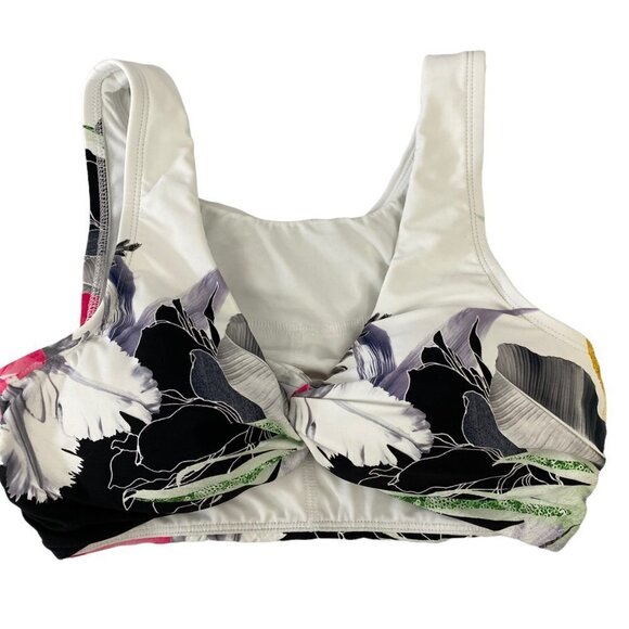 CALIA by Carrie Underwood Black & White Floral 2-pc Twist Bikini Set XS - Picture 3 of 9